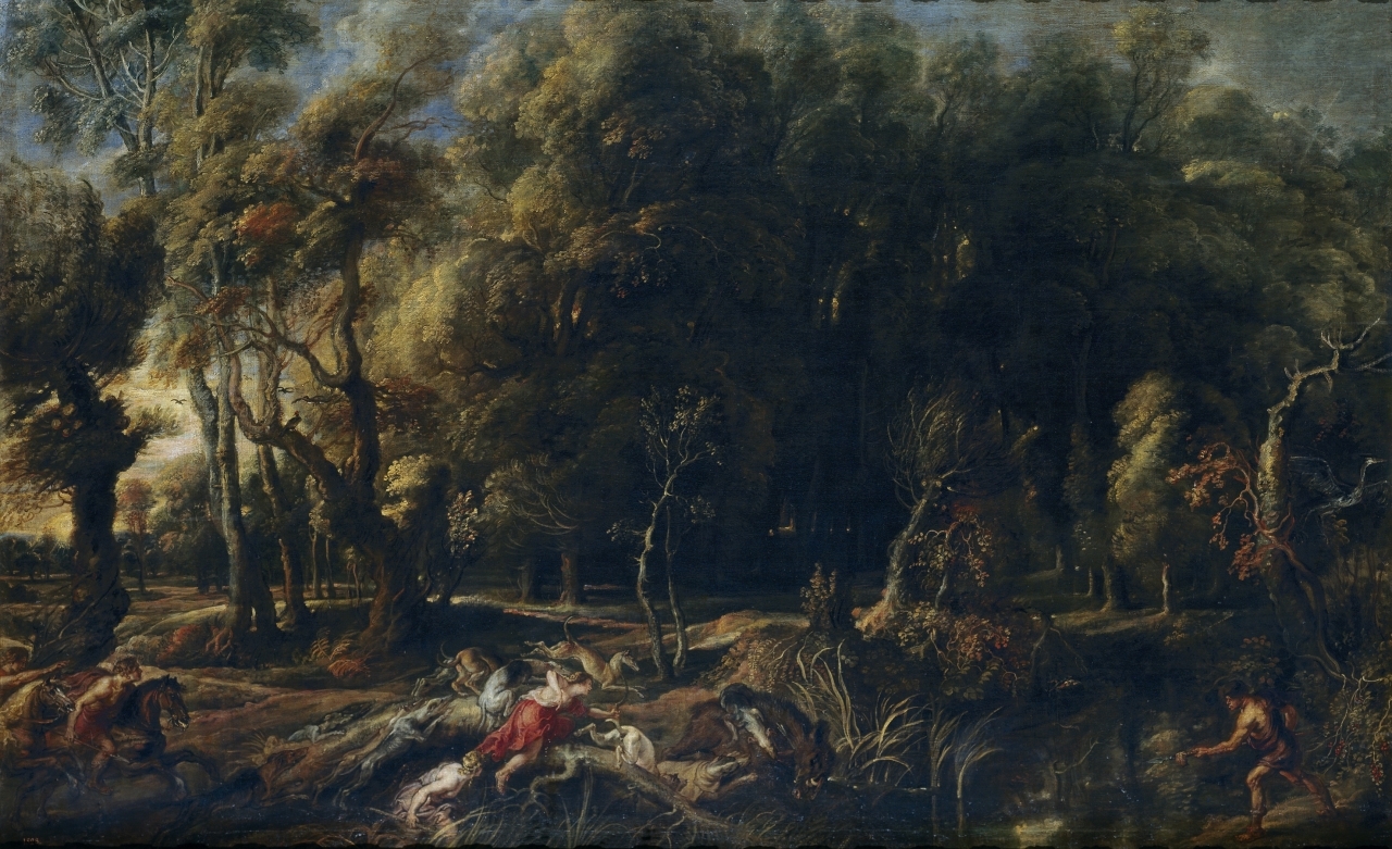 Pedro Pablo Rubens; Atalanta y Meleagro cazando el jabalí de Caledonia. Museo Nacional del Prado