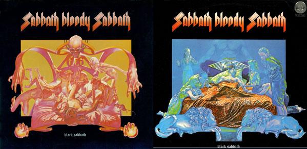 Portadas censurada e sen censurar de Black Sabbath (Sabbath Bloody Sabbath)