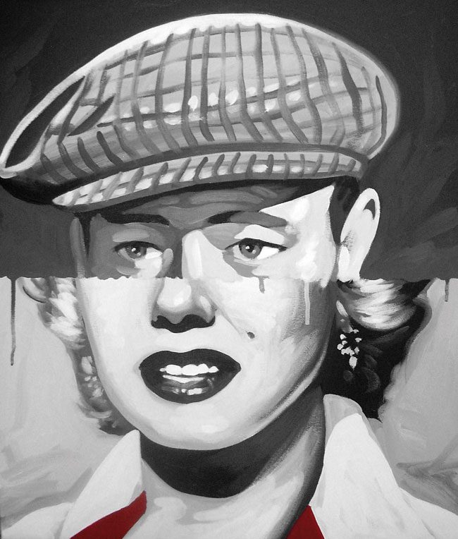 Anti-faces nº5, John Wayne/Marilyn Monroe. Acrílico sobre lenzo. 55x46 cm, 2011