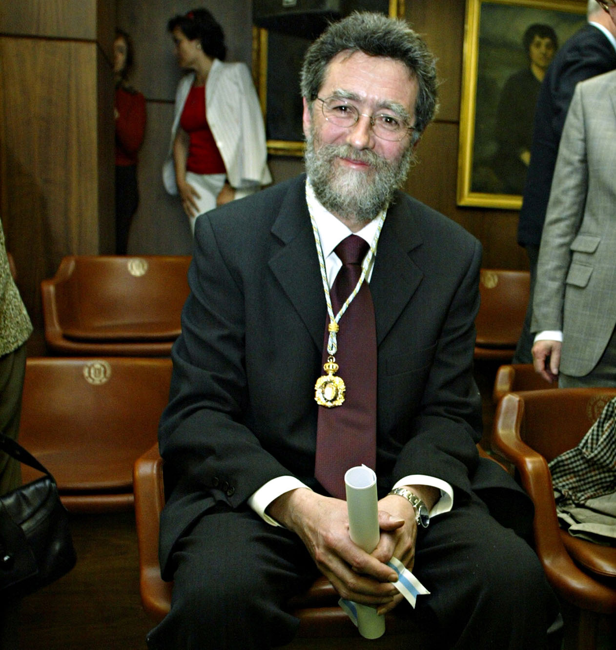 Darío Xohán Cabana no seu ingreso na RAG. Fonte: Xosé Castro/RAG