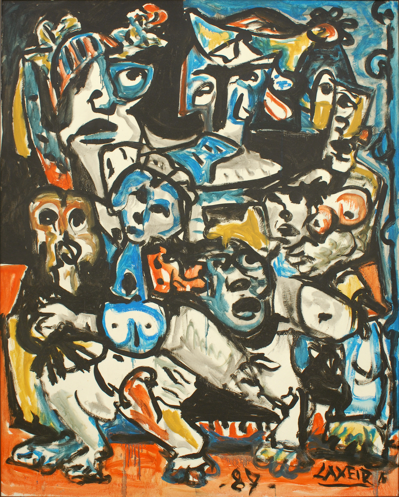 O óleo <i>Aparición</i>. Laxeiro 1987. Fonte: Fundación Laxeiro.