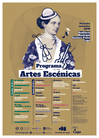 Cartel do Programa de Artes escénicas de Lugo para o primeiro semestre