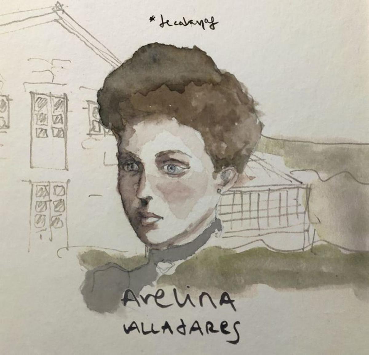 Ilustración de Riosa de Cabanas que se usará para o Ano Avelina Valladares