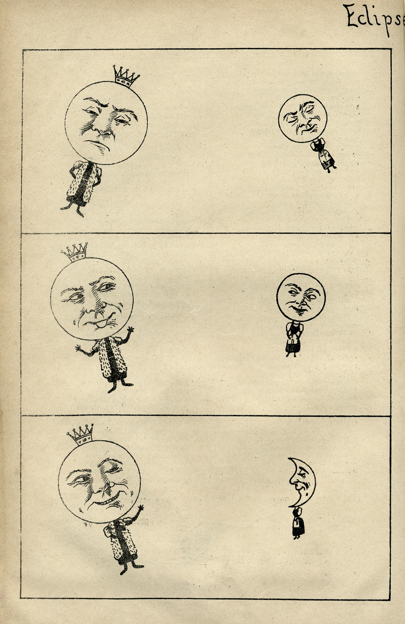Páxina de <i>Eclipse de luna</i>, de Benigno López Sanmartín. <i>Extractos de literatura</i>, 1893