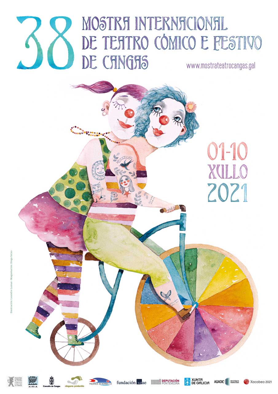 Cartel da Mostra de Teatro Cómico e Festivo de Cangas 2021.