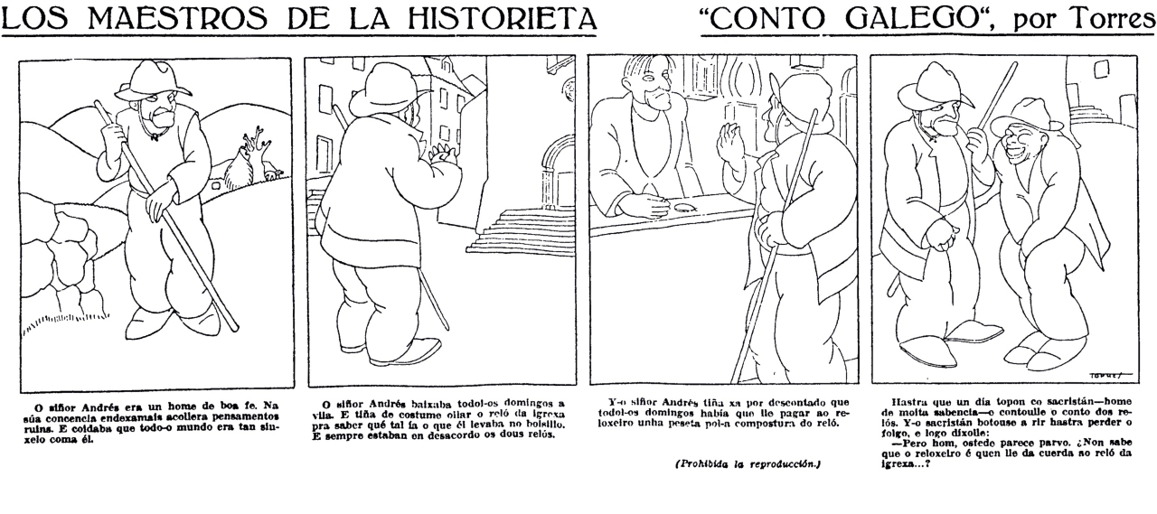 BD da serie <i>Conto Galego</i> de Manuel Torres. Publicada no xornal madrileño <i>El Sol</i>