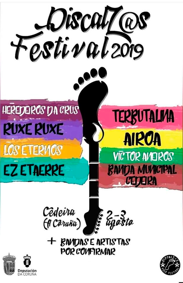 Cartel provisional do festival de Cedeira Discalz@s polo festival