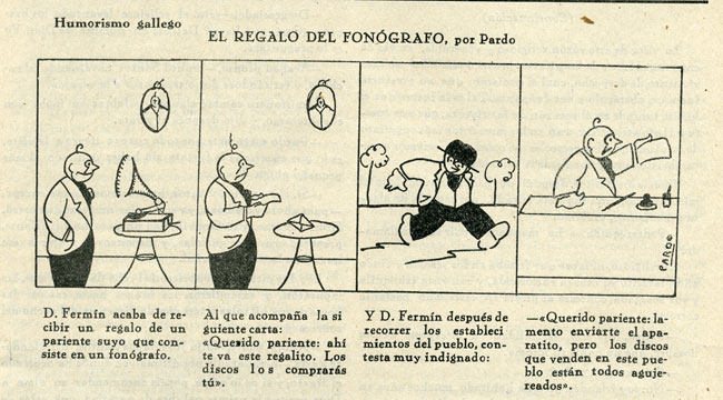Banda deseñada protagonizada por Don Fermín, de Pardo