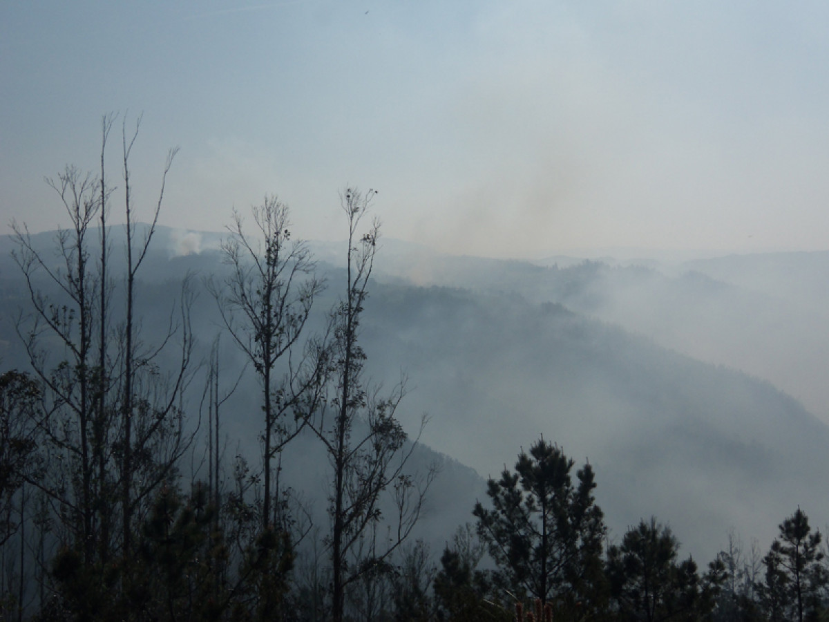 O incendio das Fragas desde A Capela. Foto: Verdegaia via Praza Pública