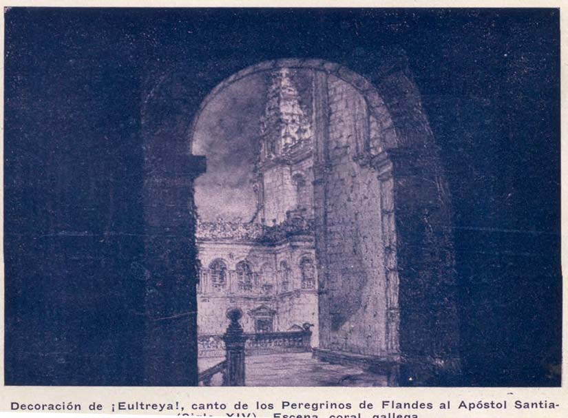 Escenografías de Díaz Baliño para os cantos populares, 1929