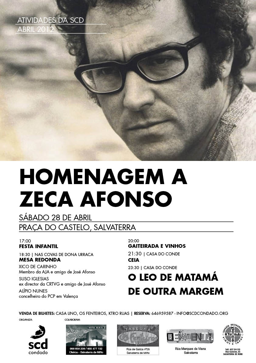 Cartel da homenaxe ao Zeca en Salvaterra