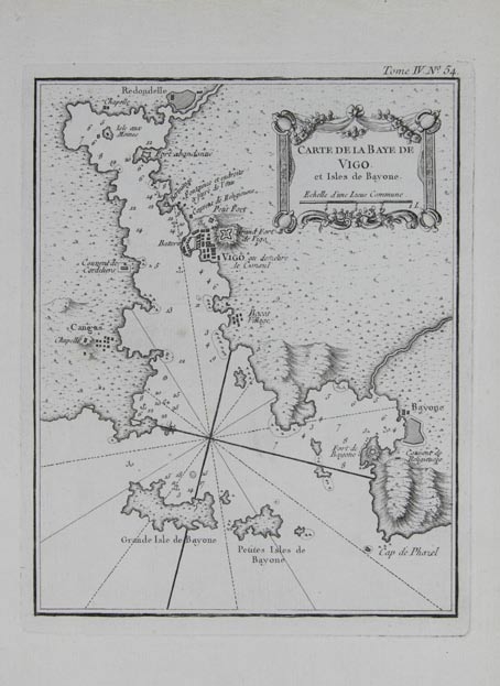 Carte de la Baye de Vigo et Isles de Bayone