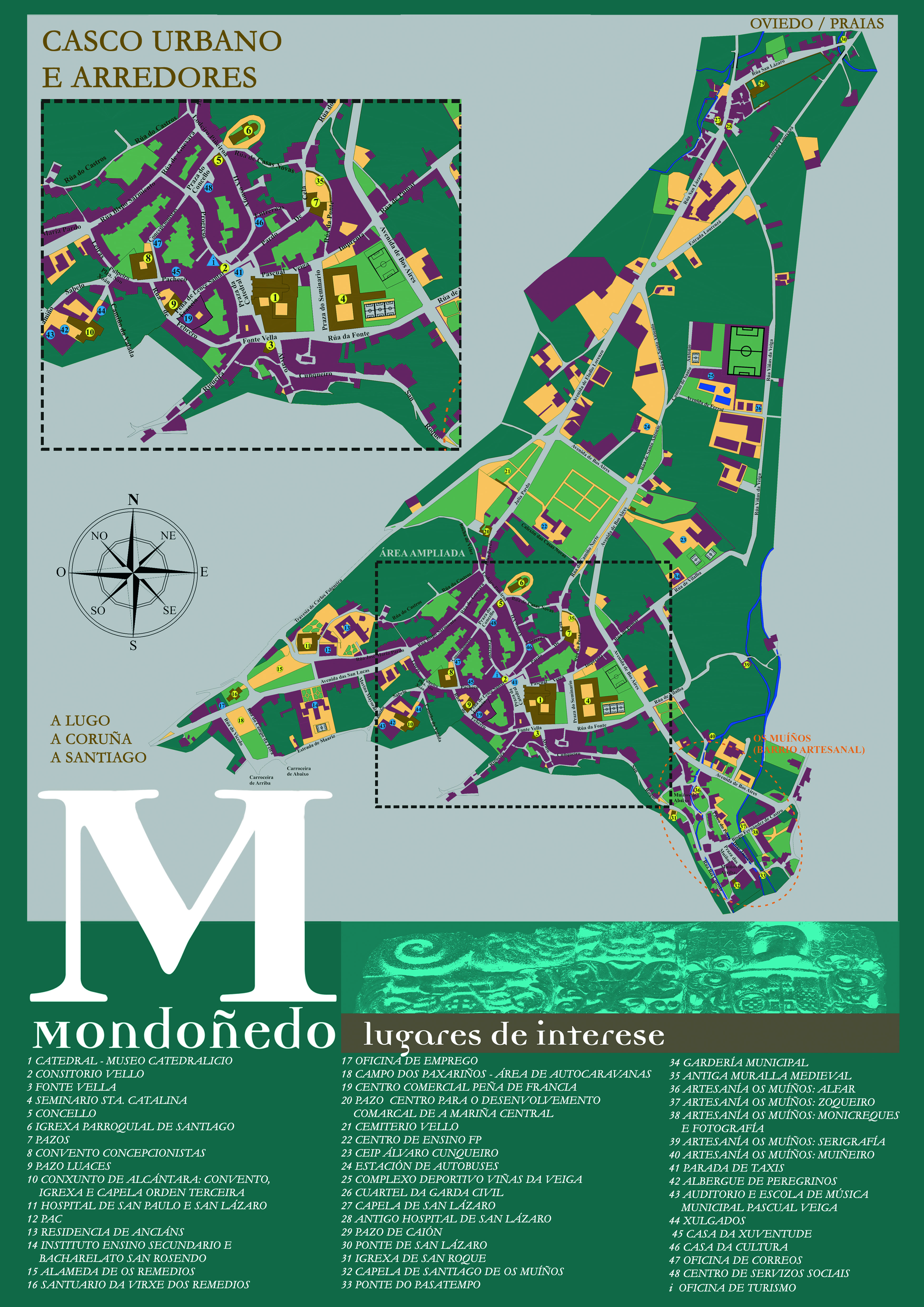 Plano de Mondoñedo. Fonte: Concello de Mondoñedo.