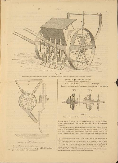 Máquina sembradora de 1865 nos fondos da Real Sociedade de Amigos do País