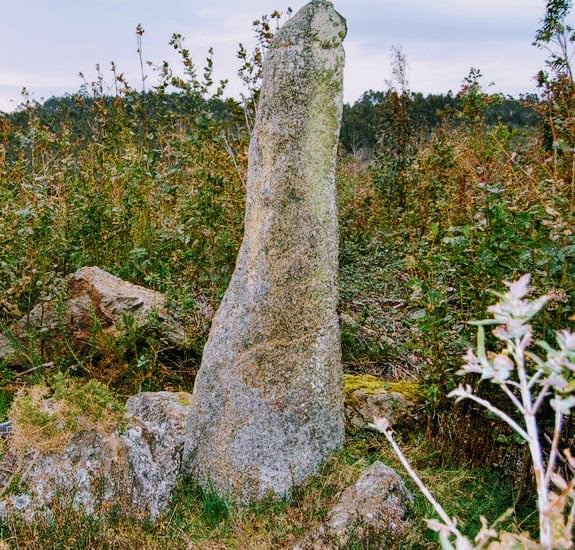 Menhir de Erboedo. Imaxe de Turismo da Laracha.