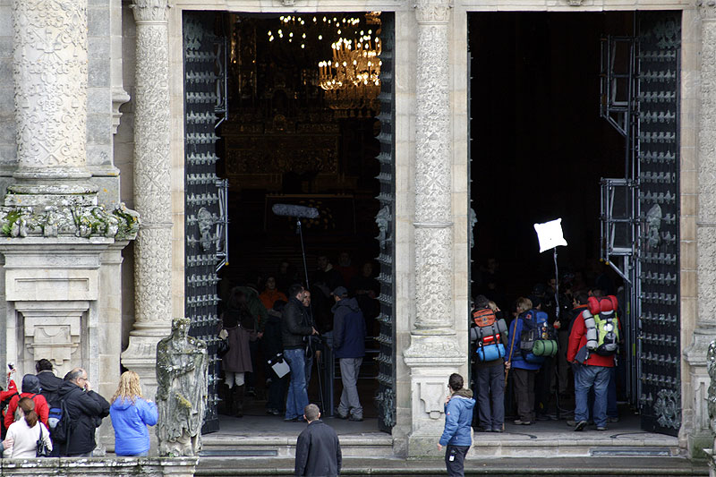 Filmación da película no interior da catedral de Santiago. Foto: CCG