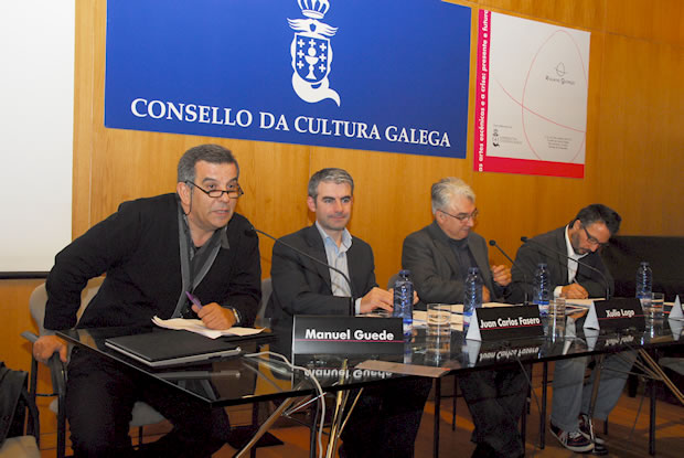 Manuel Guede, Juan Carlos Fasero, Xulio Lago e Roberto Taboada. Foto: Escena Galega