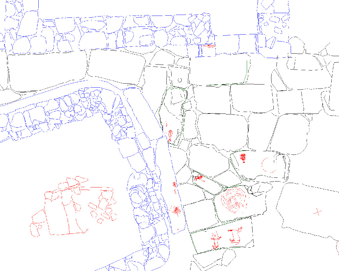 Plano de localización dos gravados na praciña. Castro de Formigueiros. Foto: Equipo de investigación de Formigueiros