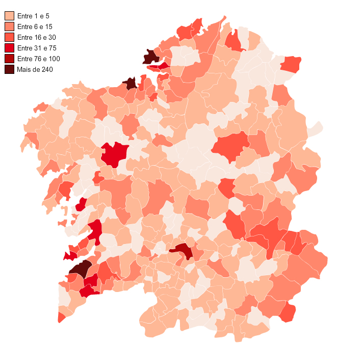 Vítimas con resultado de morte en Galicia. Fonte: Proxecto nomes e Voces