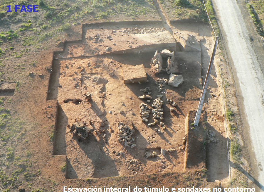 Vista aérea da escavación. Foto: Gabinete de Arqueoloxía