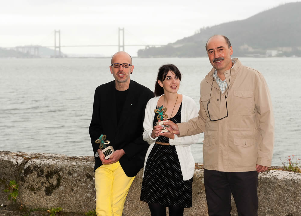 Marcos Calveiro, María e Manuel Lorenzo. Foto: Xerais