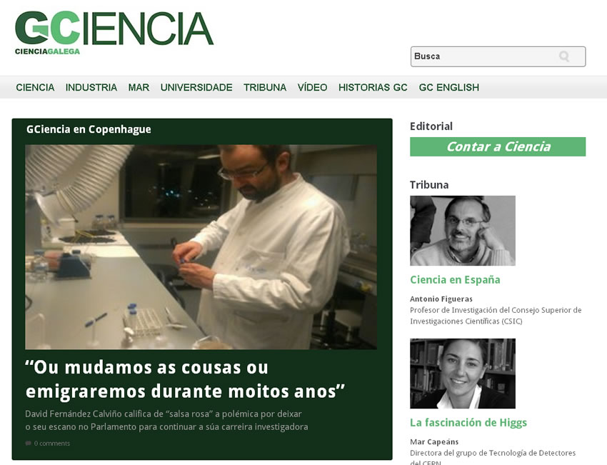 Primeira portada de GCiencia