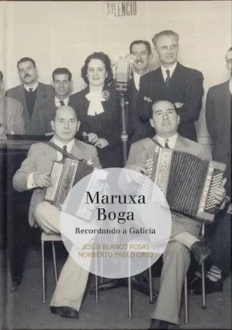 Capa do libro disco. . FOTOGRAFíA DE GRUPO TOMADA NO ESTUDIO DE GRAVACIóN DO PROGRAMA RECORDANDO A GALICIA (1947).