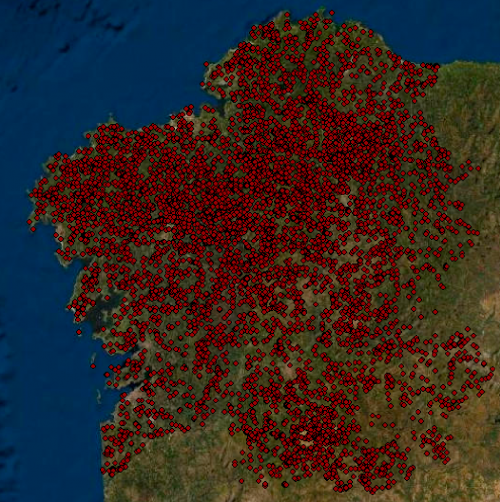 Distribución de mámoas no territorio. 