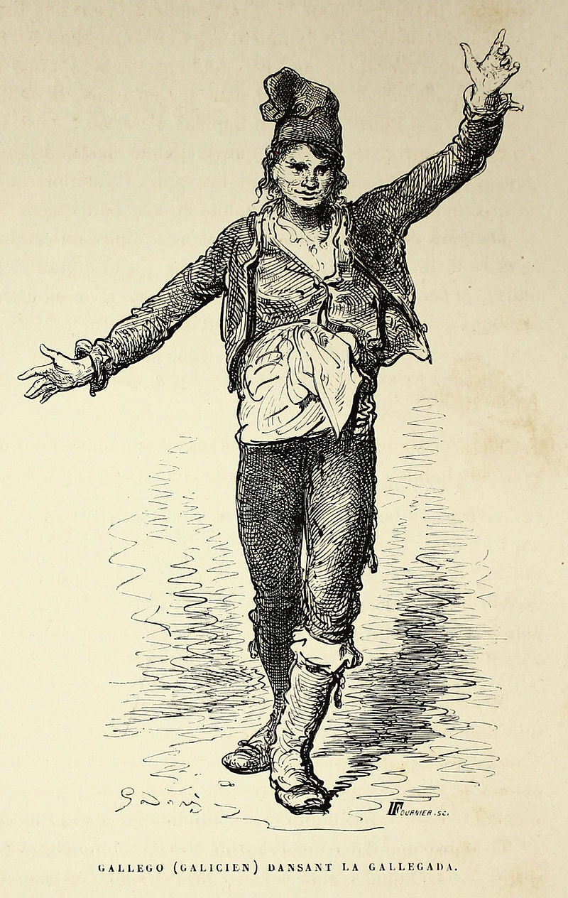 Galego bailando. Gravado de Gustave Doré
