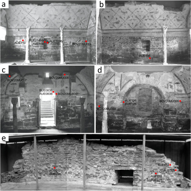 Localización das mostras obtidas. Foto: Sanjurjo et al. 