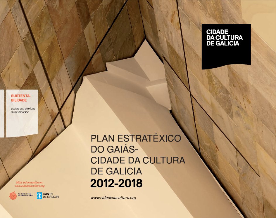 Capa do tríptico de presentación do Plan Estratéxico da Cidade da Cultura