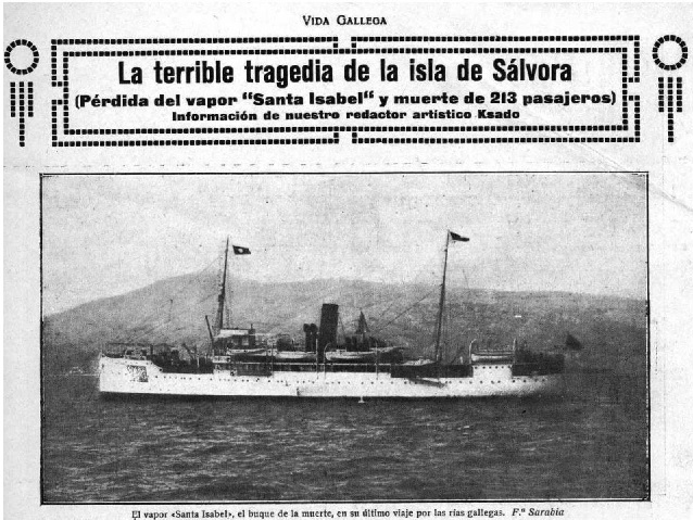 Imaxe da revista Vida Gallega en 1921, dando conta do suceso