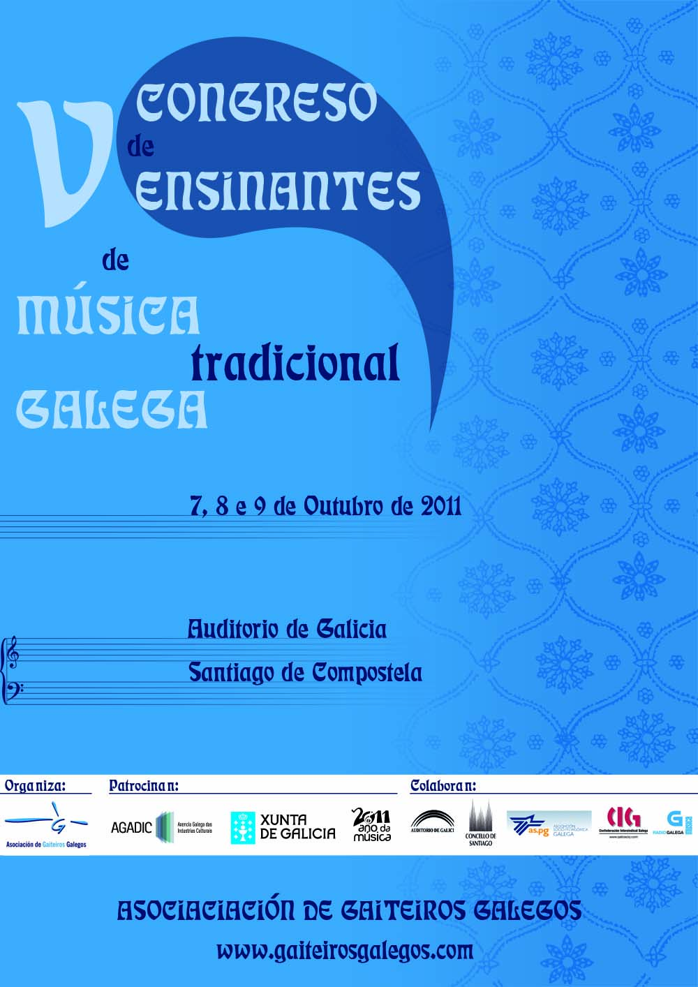 Cartel do V Congreso de Ensinantes de Música Tradicional