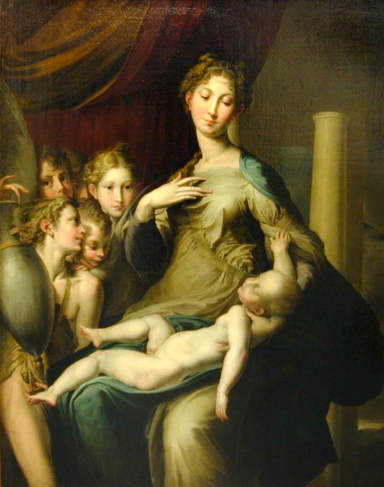 A virxe do pescozo longo. Parmigianino (1503-1540)